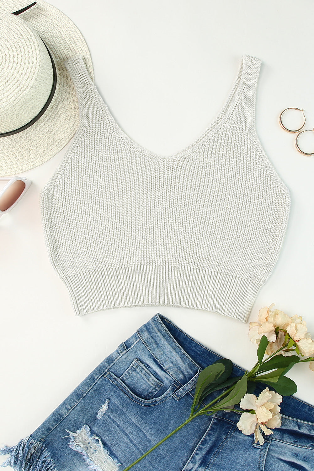 Cropped Woolen Knit Vest