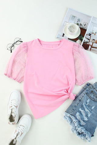 Tulle Puff Sleeve Top