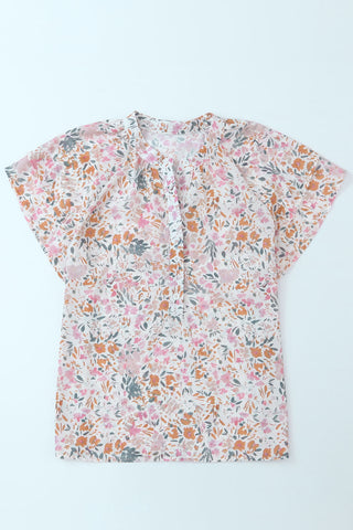 Floral Mandarin Collar Top