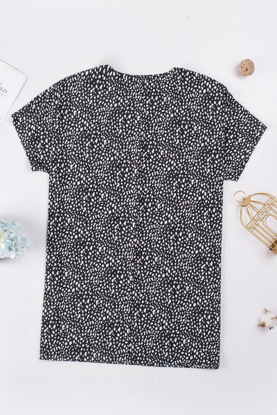 Print Side Pockets Tunic Top