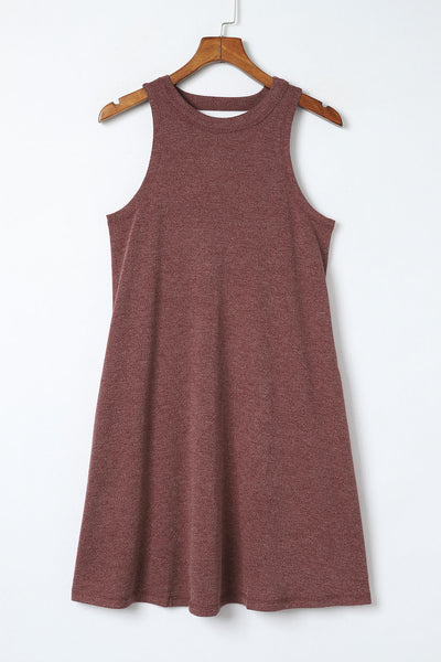 Crisscross Cut-out Back Knit Sleeveless Dress