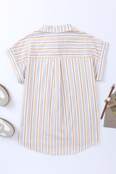 Stripe Short Sleeve Button up Shirt