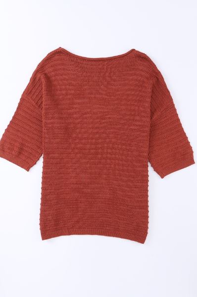 Textured Knit Drop Shoulder Tee