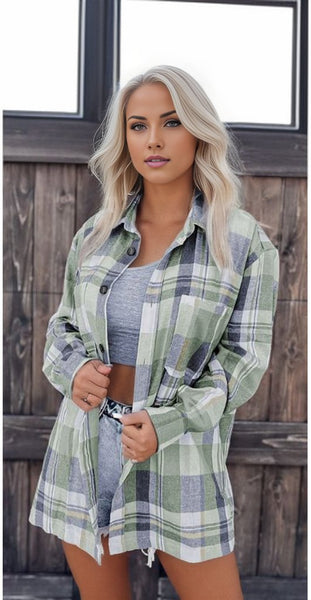 Plaid Button Up Patch Pocket Shirt