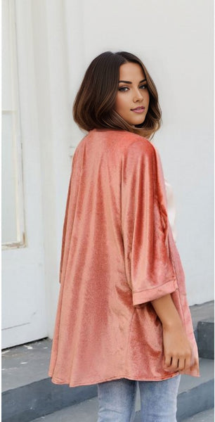 Retro Velvet Wide Sleeves Cardigan