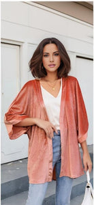 Retro Velvet Wide Sleeves Cardigan