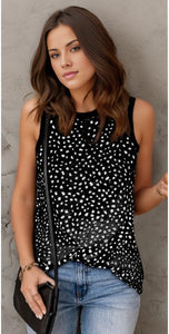 Leopard Print Round Neck Tank Top