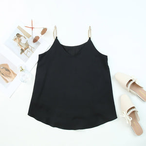 Metal Straps V Neck Loose Tank Top