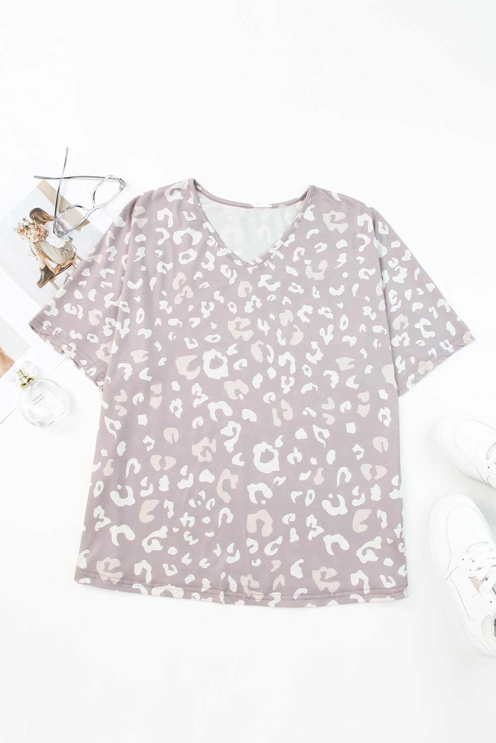 Leopard Spots Print Loose T Shirt