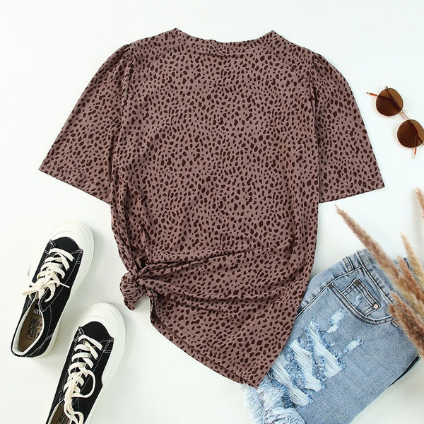 Spotted Short Raglan Sleeve T Shirt