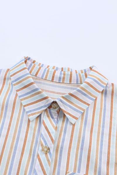 Stripe Short Sleeve Button up Shirt