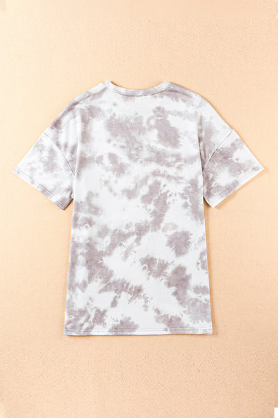 Tie-dye Round Neck Short Sleeve Top