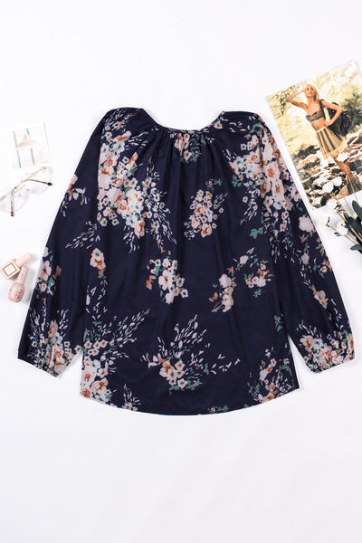 Floral Print Peasant Blouse