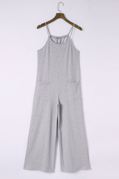 Loose Fit Side Pockets Wide Leg Jumpsuit