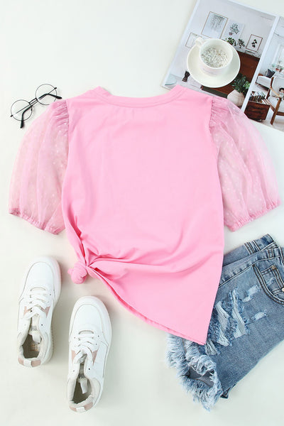 Tulle Puff Sleeve Top