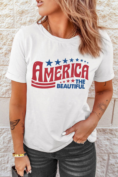 AMERICA THE BEAUTIFUL Star Print Graphic T Shirt