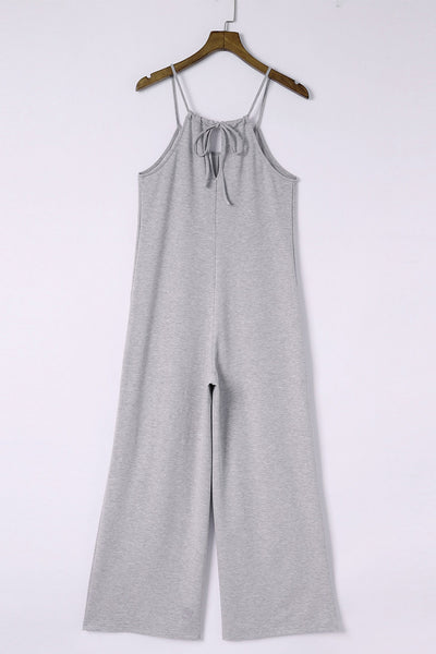 Loose Fit Side Pockets Wide Leg Jumpsuit