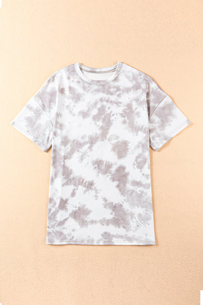 Tie-dye Round Neck Short Sleeve Top