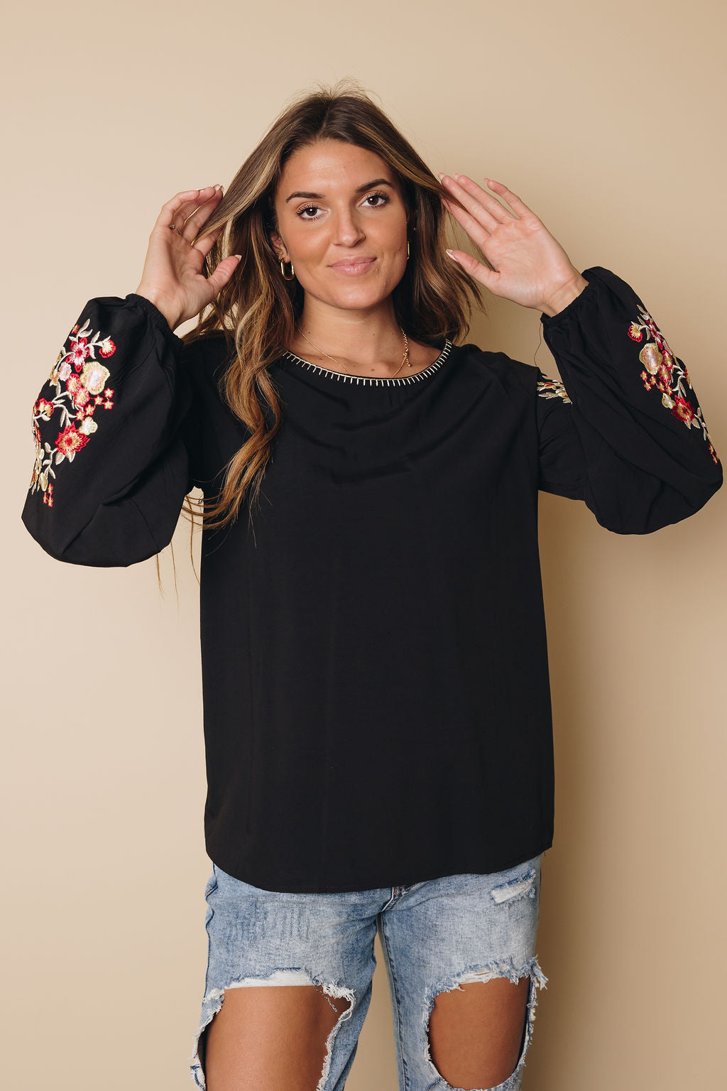 Vanna Floral Embroidery Top