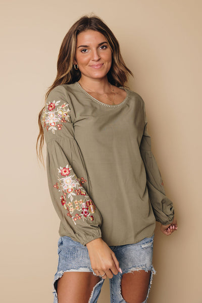 Vanna Floral Embroidery Top