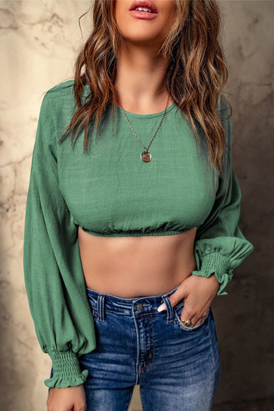 Bubble Sleeves Crop Top