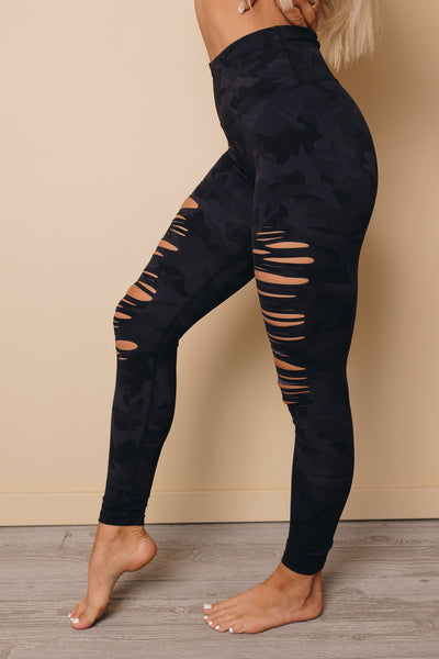 Camille Camo Ripped Leggings