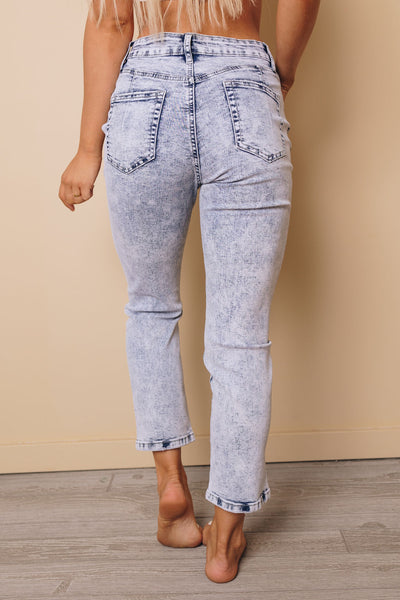 Lucy Straight Leg Distressed Jeans