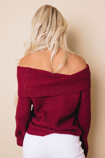 Kory Foldover Off Shoulder Sweater