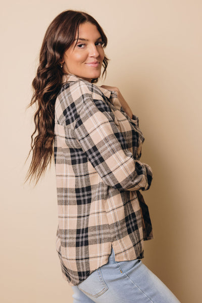 Kaci Plaid Long Sleeve Top