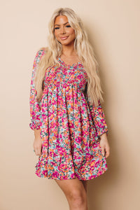 Noel Floral Puffy Sleeve Dress