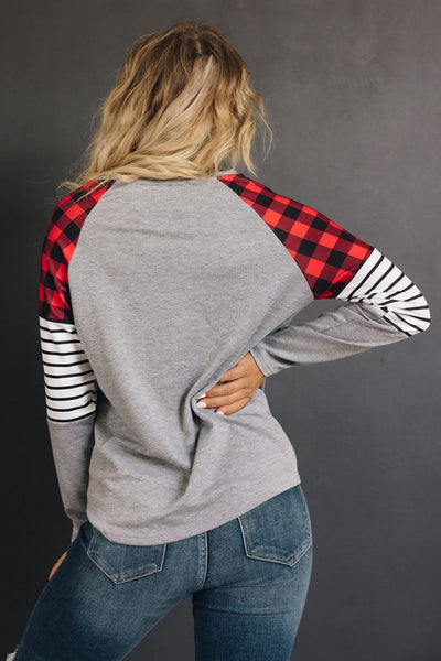 Wyoming Winter Buffalo Plaid Top