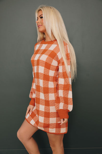 Clemons Plaid Sweater Dress