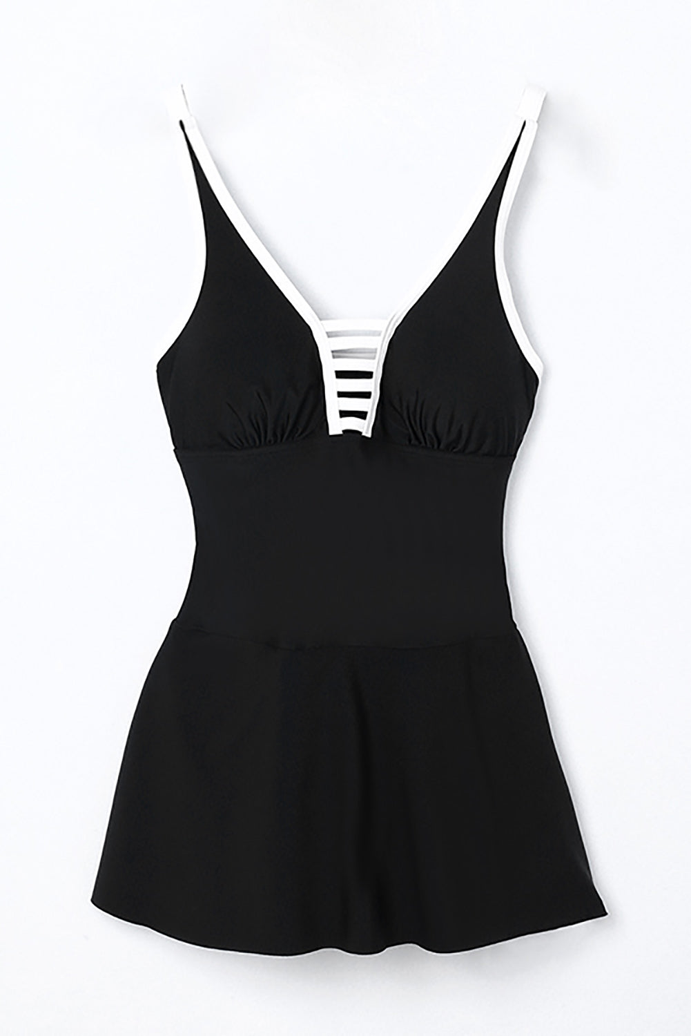 Strappy V Neck Side Split One-piece Swimdress