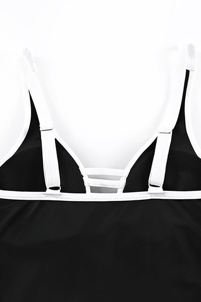 Strappy V Neck Side Split One-piece Swimdress