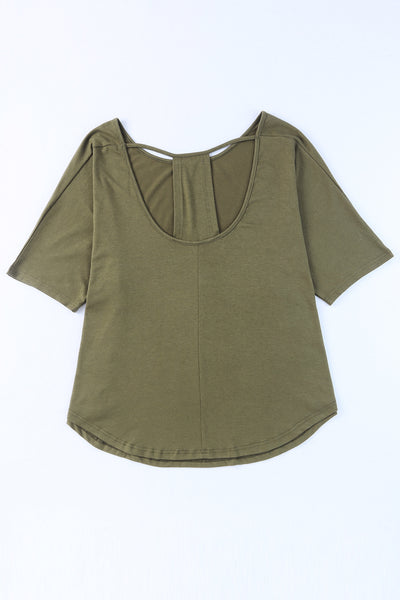 Hollow-out Back Slouchy Tee