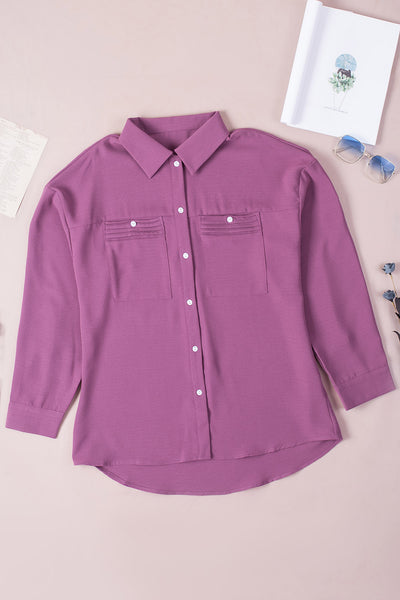 Maddie Double Pockets Button Up Shirt