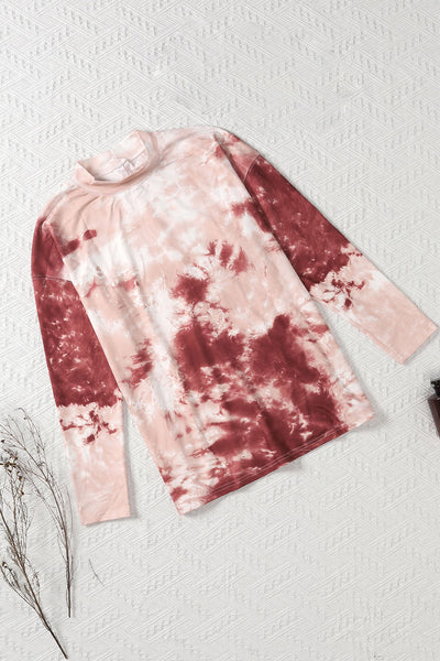 Tie Dye Crew Neck Long Sleeve Top