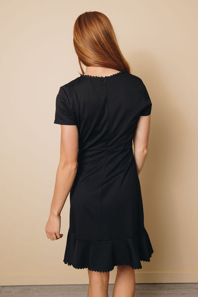 Tassel Ruffle Short Sleeve Mini Dress
