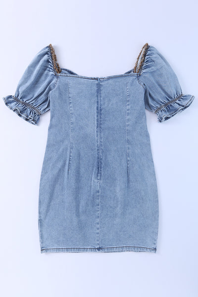 Buttoned Denim Bodycon Mini Dress