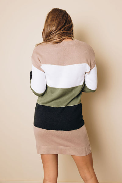 Melissa Color Block Sweater Dress