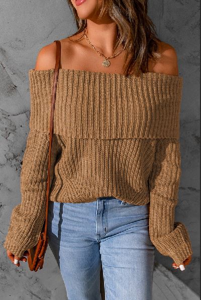 Kory Foldover Off Shoulder Sweater