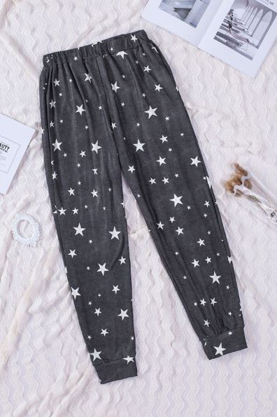 Star Print Elastic Waist Joggers