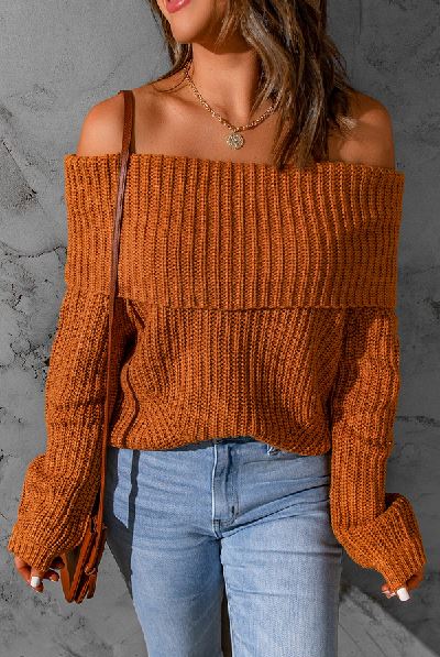 Kory Foldover Off Shoulder Sweater