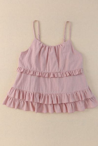 Tiered Ruffled Spaghetti Straps Tank Top