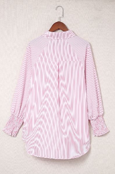 Drea Smocked Cuff Boyfriend Shirt