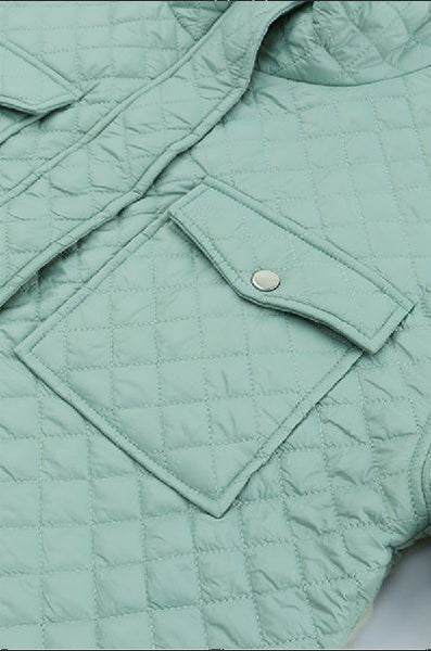 Quilted Pocketed Zip-up Cropped Jacket