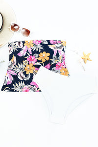 Floral Bandeau Tankini 2pcs Swimsuit