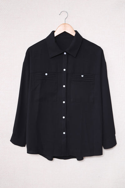 Maddie Double Pockets Button Up Shirt