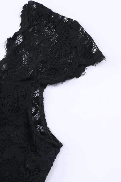 Floral Lace Scalloped Square Neck Bodysuit